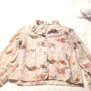 Simple Retro floral blouse